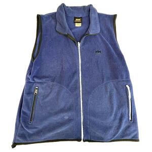 Helly Hansen Vest Mens XL Collared Full Zip Blue Fleece Pockets Ted Lasso Soccer